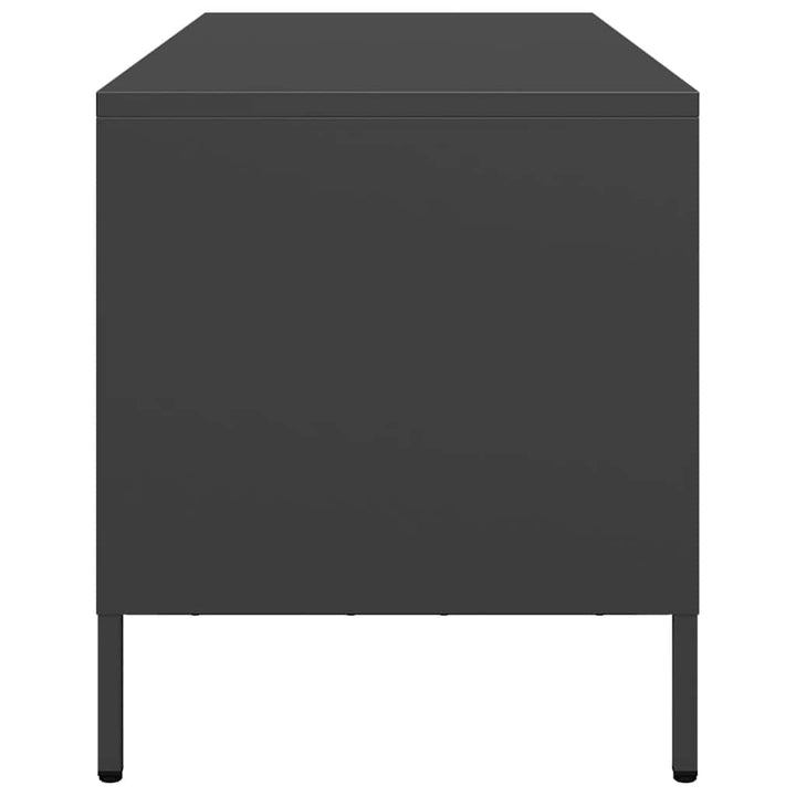 tv-bord 101,5x39x43,5 cm koldvalset stål sort