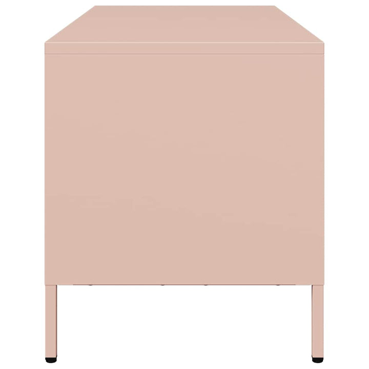 tv-bord 101,5x39x43,5 cm koldvalset stål lyserød