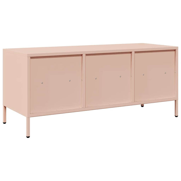 tv-bord 101,5x39x43,5 cm koldvalset stål lyserød