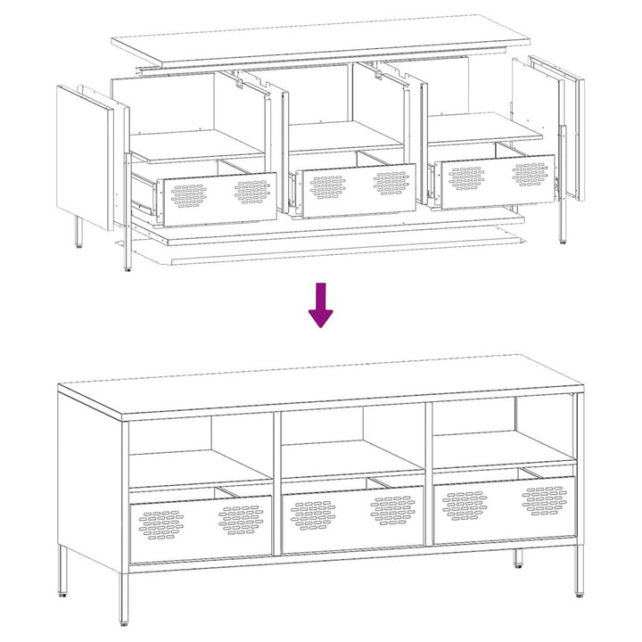 tv-bord 101,5x39x43,5 cm koldvalset stål sennepsgul
