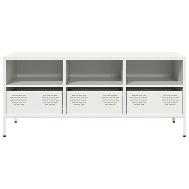 tv-bord 101,5x39x43,5 cm koldvalset stål hvid