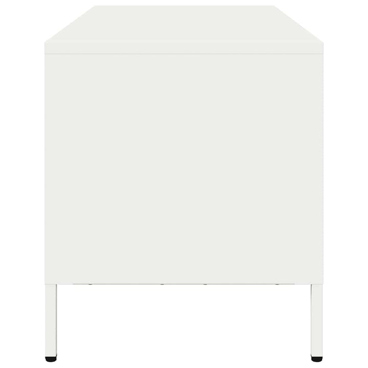 tv-bord 101,5x39x43,5 cm koldvalset stål hvid