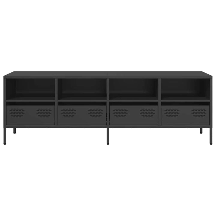 tv-bord 135x39x43,5 cm koldvalset stål sort