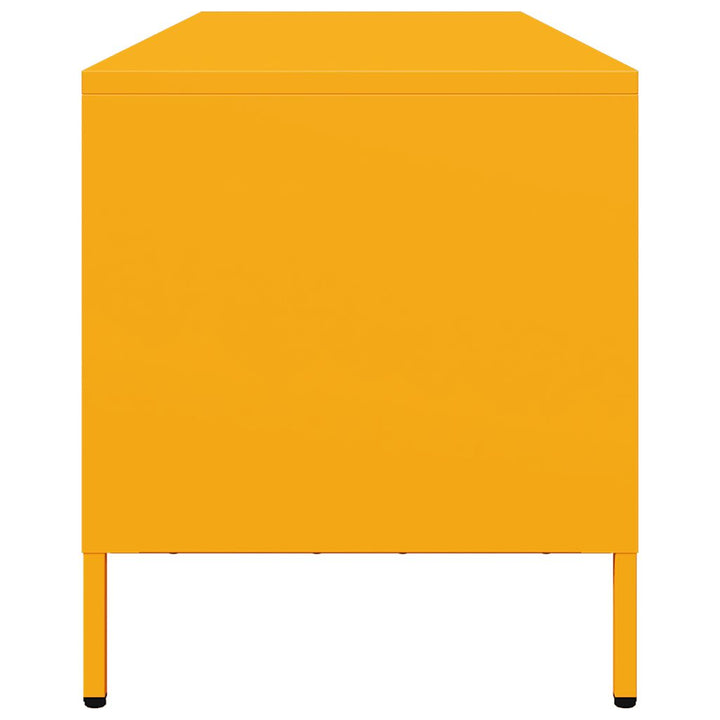 tv-bord 135x39x43,5 cm koldvalset stål sennepsgul