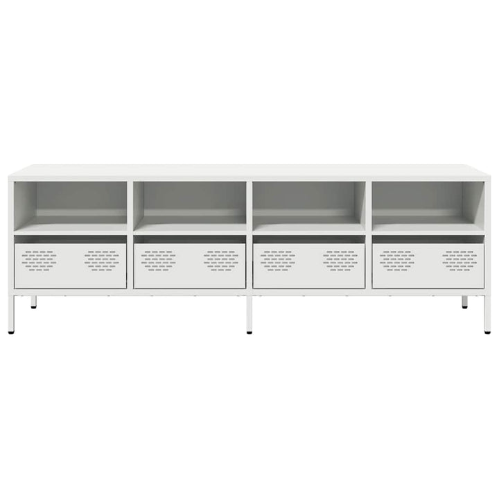 tv-bord 135x39x43,5 cm koldvalset stål hvid