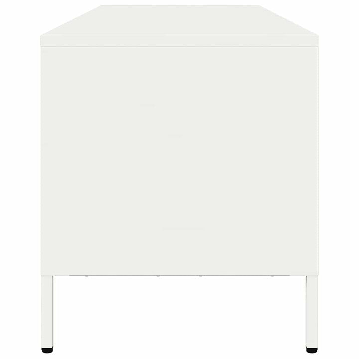 tv-bord 135x39x43,5 cm koldvalset stål hvid