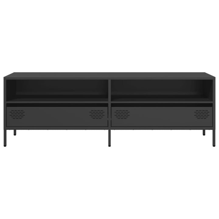 tv-bord 135x39x43,5 cm koldvalset stål sort