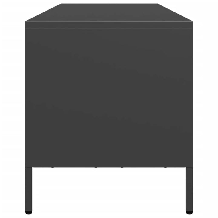 tv-bord 135x39x43,5 cm koldvalset stål sort