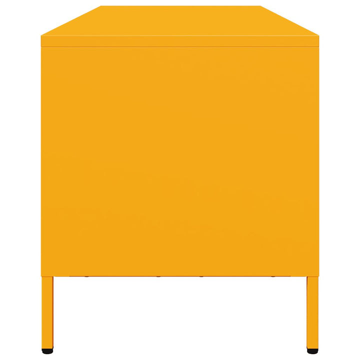 tv-bord 135x39x43,5 cm koldvalset stål sennepsgul