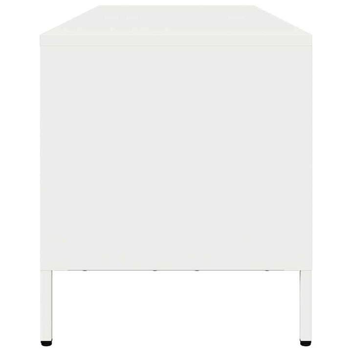tv-bord 135x39x43,5 cm koldvalset stål hvid
