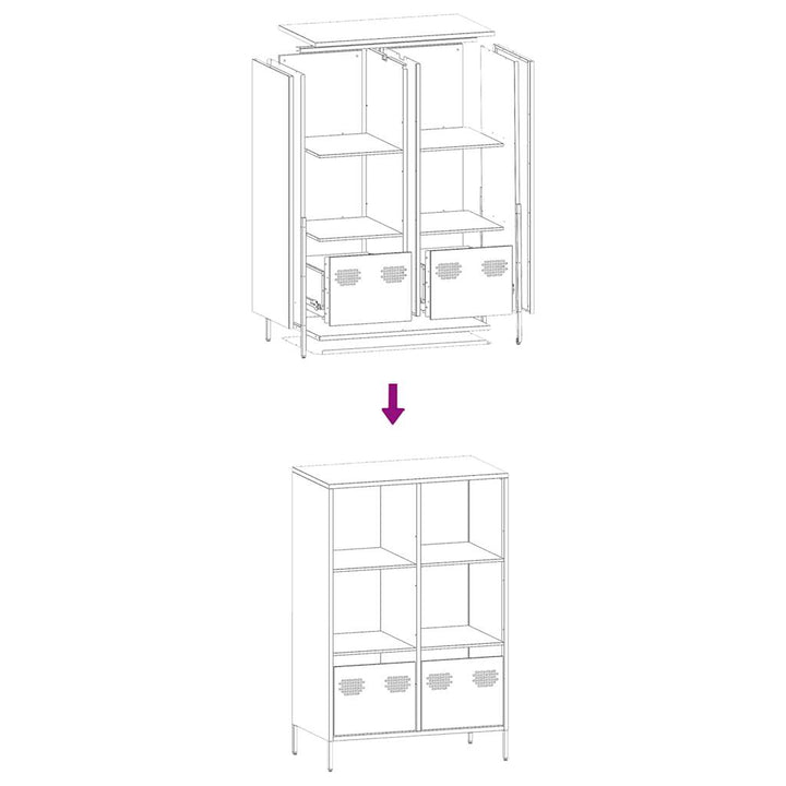 højskab 68x39x103,5 cm stål sennepsgul