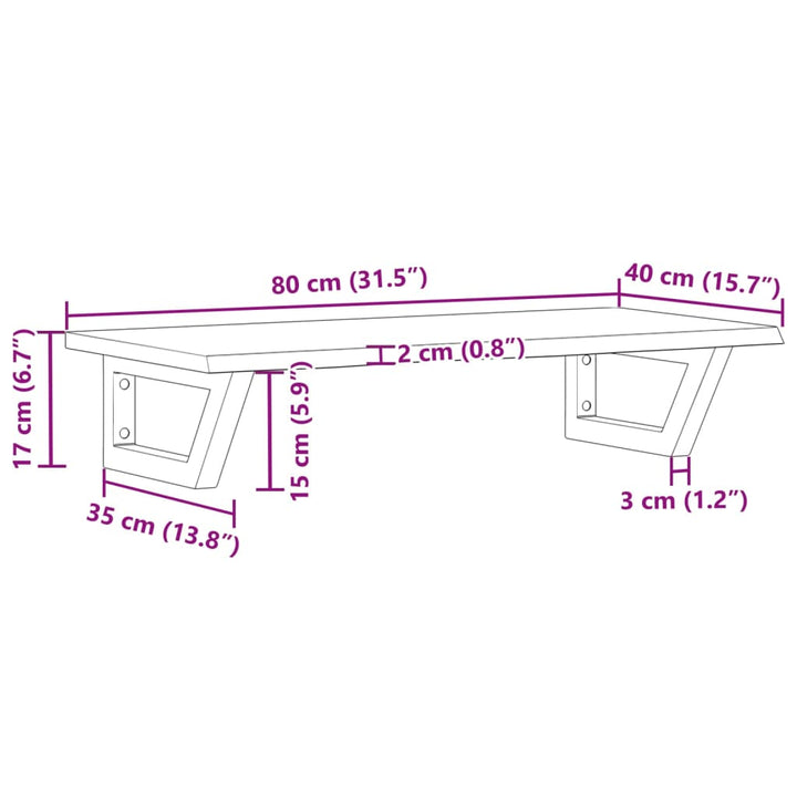 badeværelseshylde stål og massivt egetræ