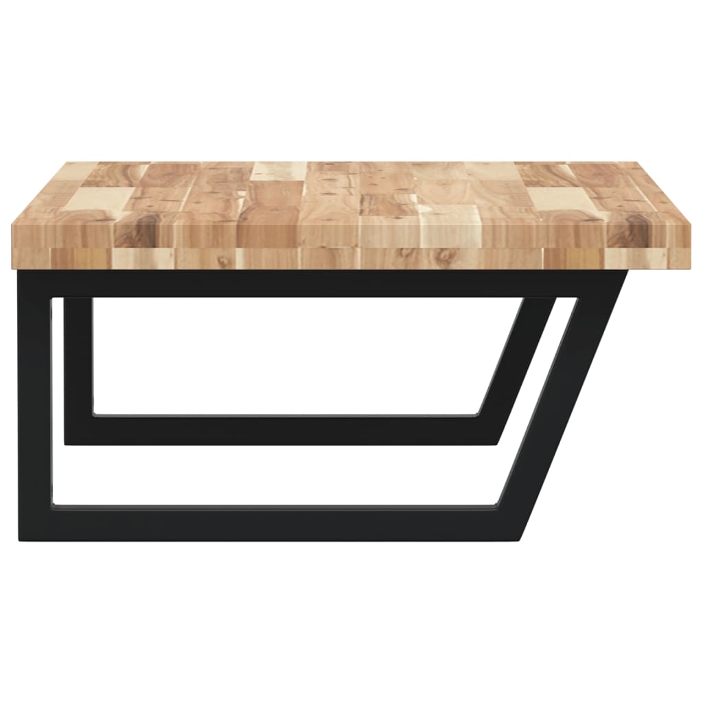 væghængt badeværelseshylde stål og massivt akacietræ