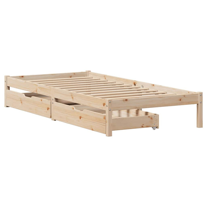 sengeramme uden madras 75x190 cm massivt fyrretræ