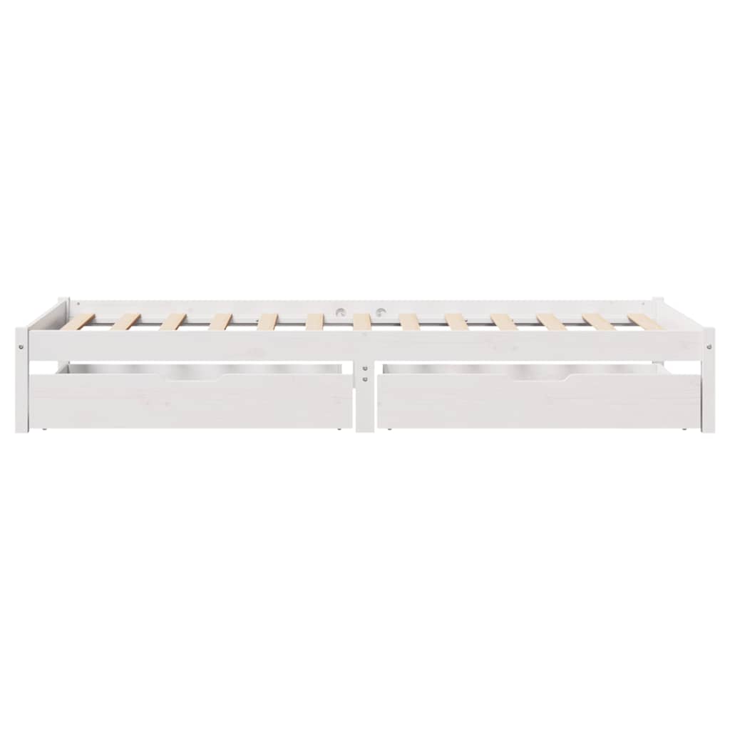sengeramme uden madras 75x190 cm massivt fyrretræ hvid