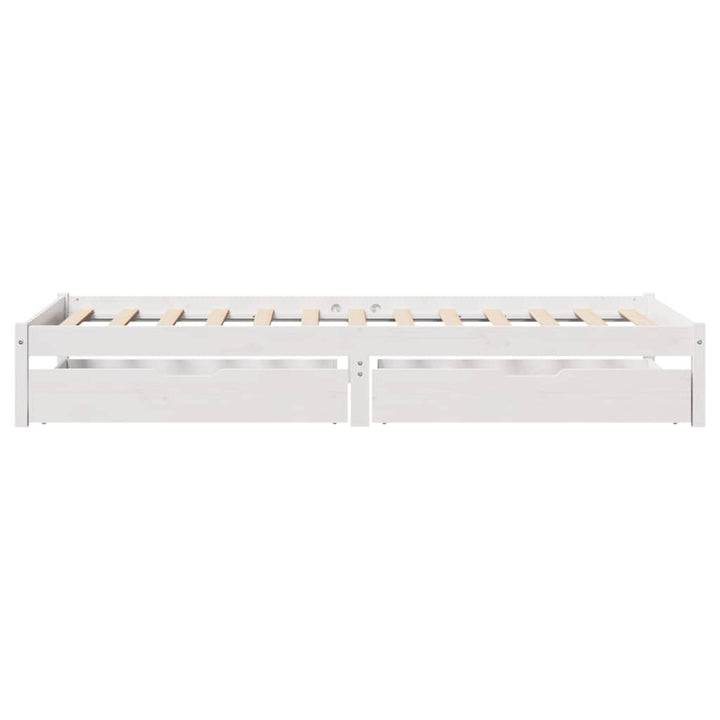sengeramme uden madras 75x190 cm massivt fyrretræ hvid