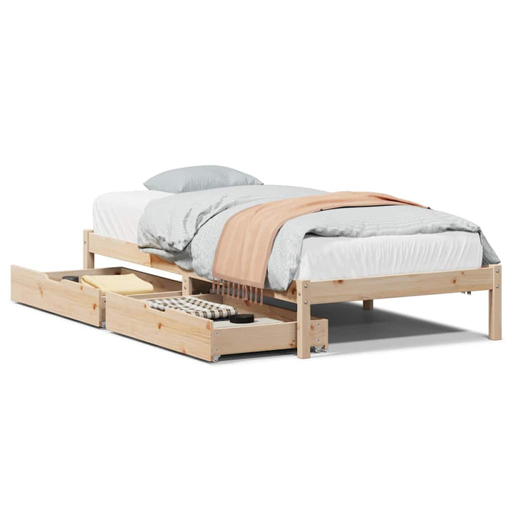 sengeramme uden madras 90x190 cm massivt fyrretræ