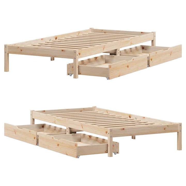 sengeramme uden madras 90x190 cm massivt fyrretræ