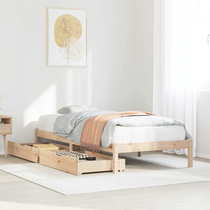 sengeramme uden madras 90x190 cm massivt fyrretræ