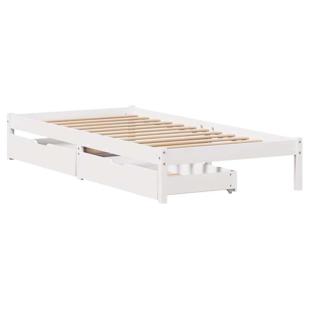 sengeramme uden madras 90x190 cm massivt fyrretræ hvid