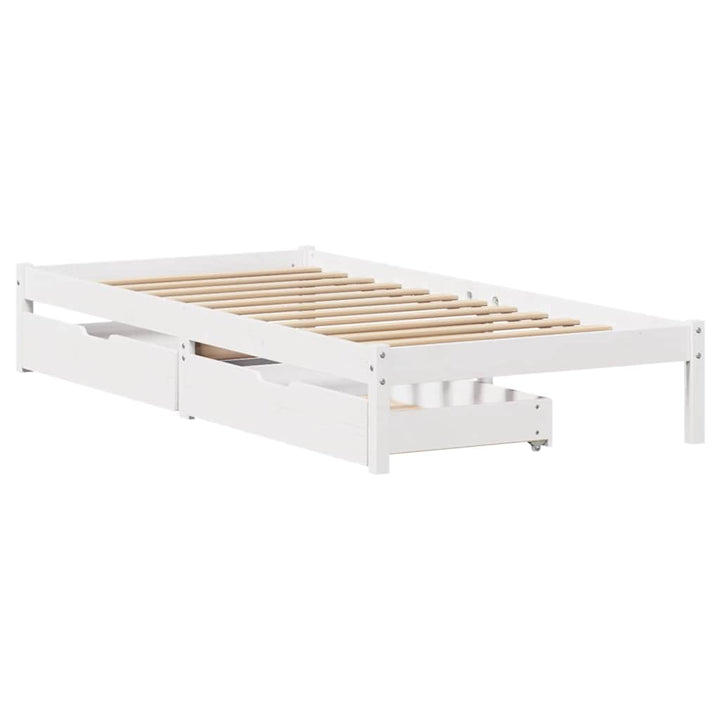 sengeramme uden madras 90x190 cm massivt fyrretræ hvid