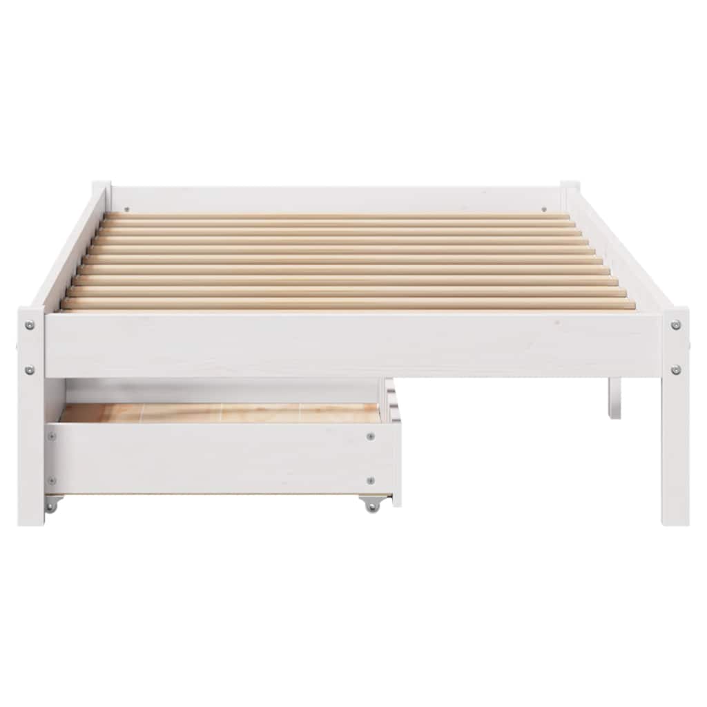 sengeramme uden madras 90x190 cm massivt fyrretræ hvid