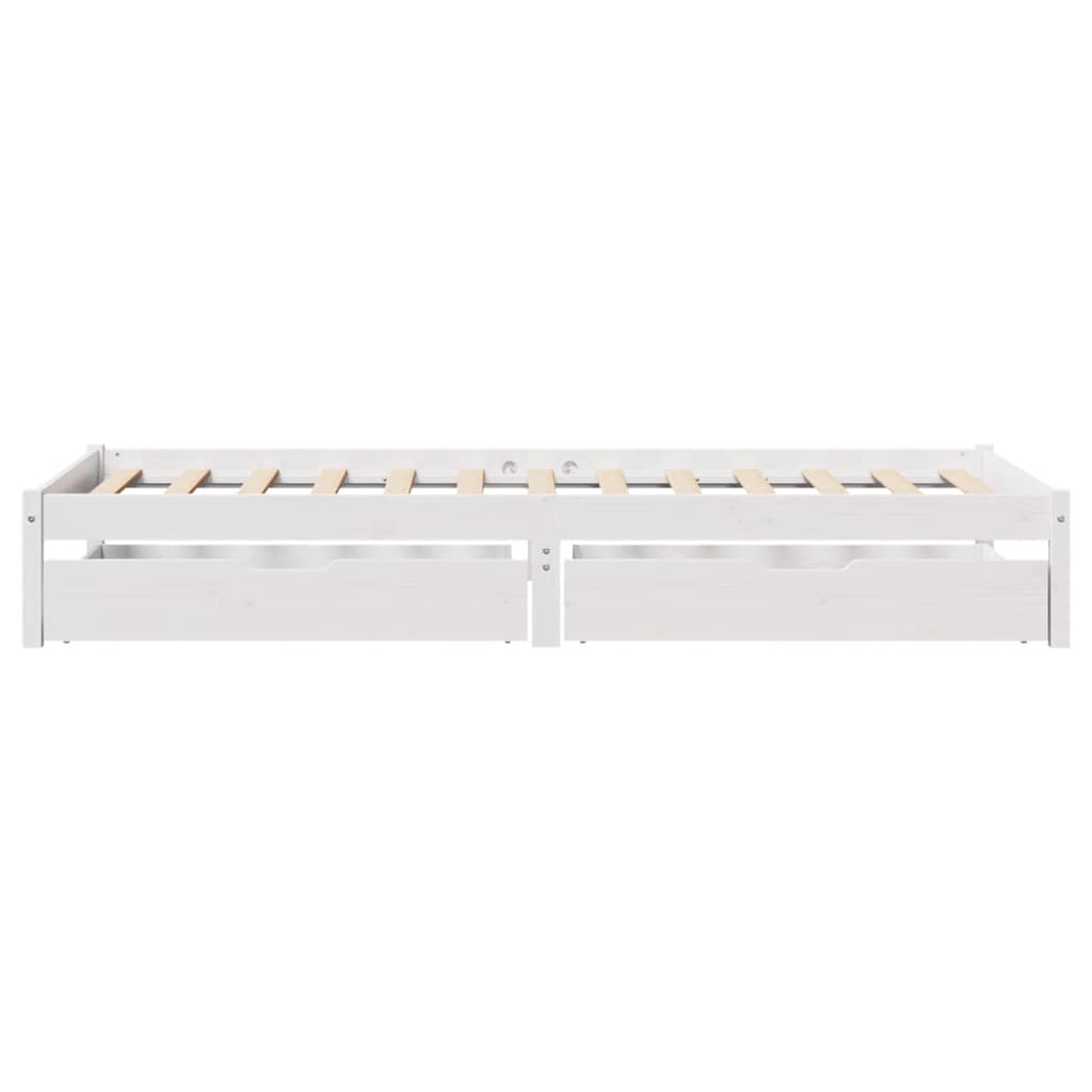 sengeramme uden madras 90x190 cm massivt fyrretræ hvid