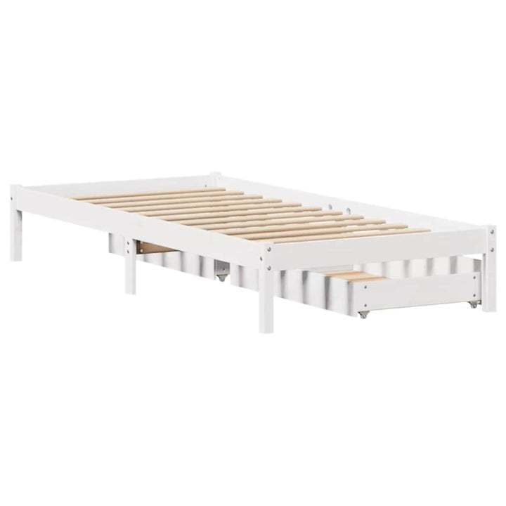 sengeramme uden madras 90x190 cm massivt fyrretræ hvid