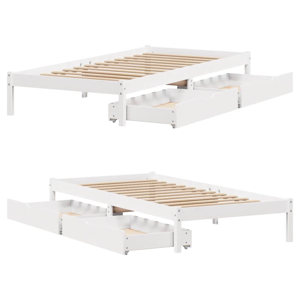 sengeramme uden madras 90x190 cm massivt fyrretræ hvid