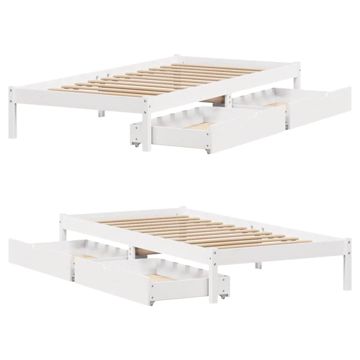 sengeramme uden madras 90x190 cm massivt fyrretræ hvid