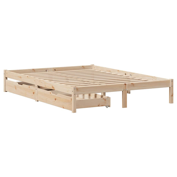 sengeramme uden madras 120x190 cm massivt fyrretræ