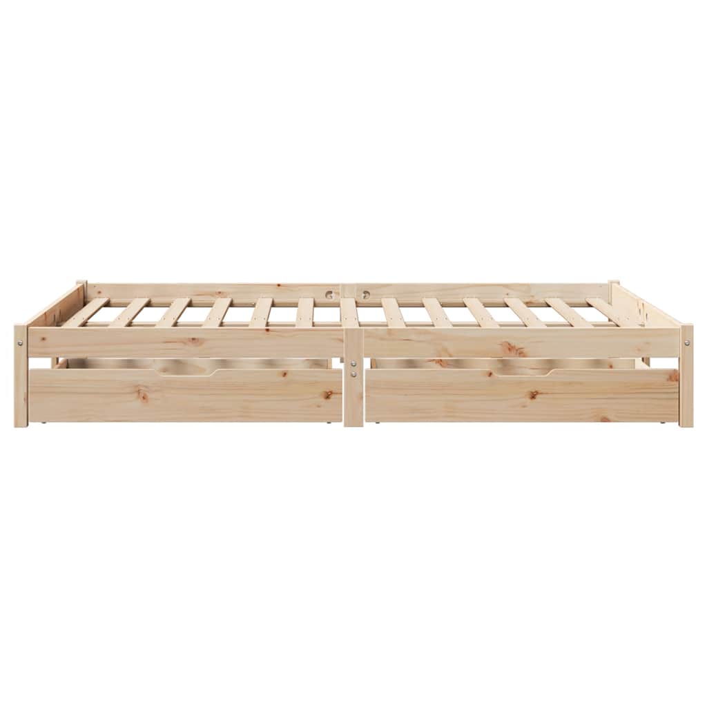 sengeramme uden madras 135x190 cm massivt fyrretræ hvid