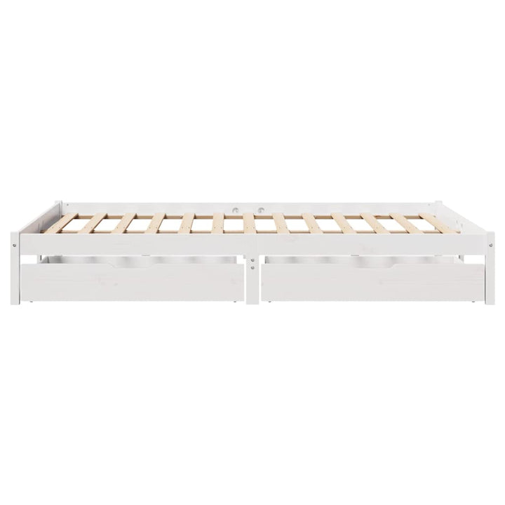 sengeramme uden madras 135x190 cm massivt fyrretræ hvid