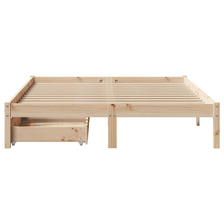 sengeramme uden madras 140x190 cm massivt fyrretræ