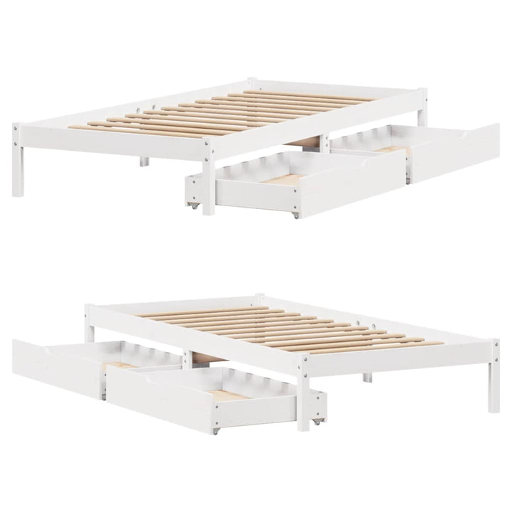 sengeramme uden madras 90x200 cm massivt fyrretræ hvid