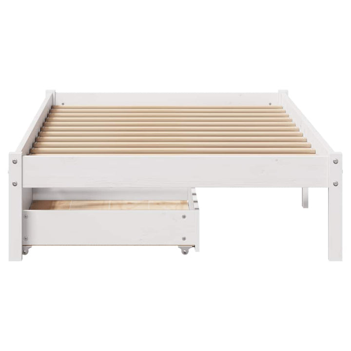sengeramme uden madras 100x200 cm massivt fyrretræ hvid