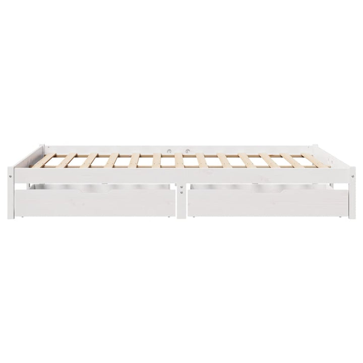 sengeramme uden madras 150x200 cm massivt fyrretræ hvid