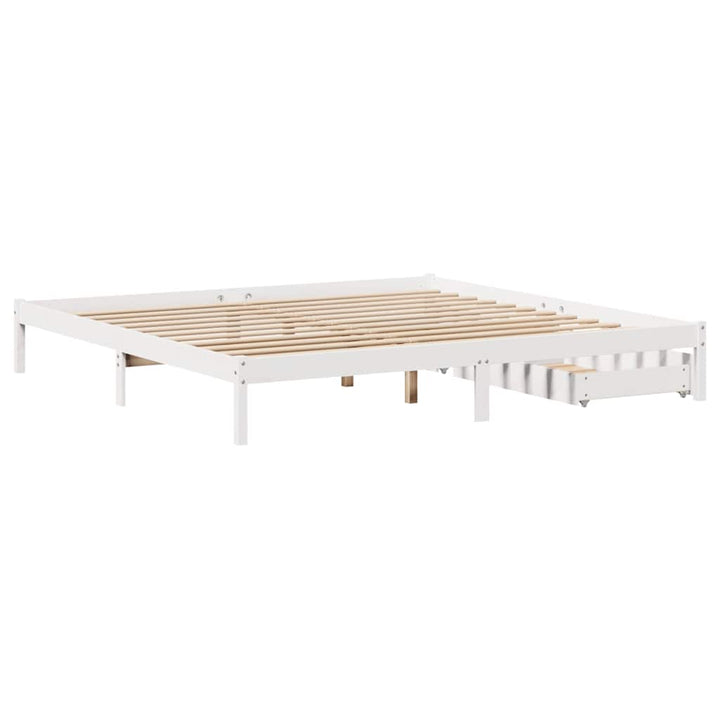 sengeramme uden madras 180x200 cm massivt fyrretræ hvid