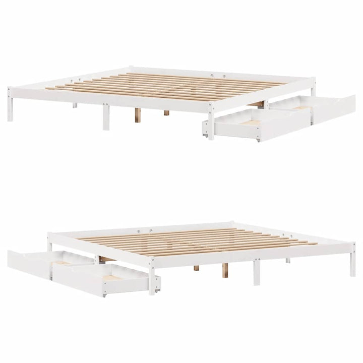 sengeramme uden madras 180x200 cm massivt fyrretræ hvid