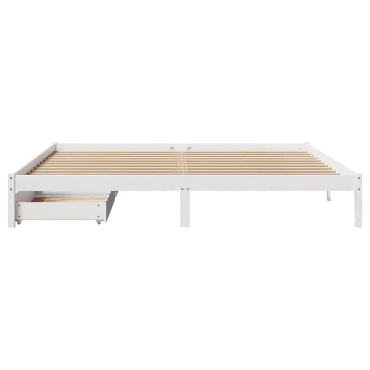 sengeramme uden madras 200x200 cm massivt fyrretræ hvid