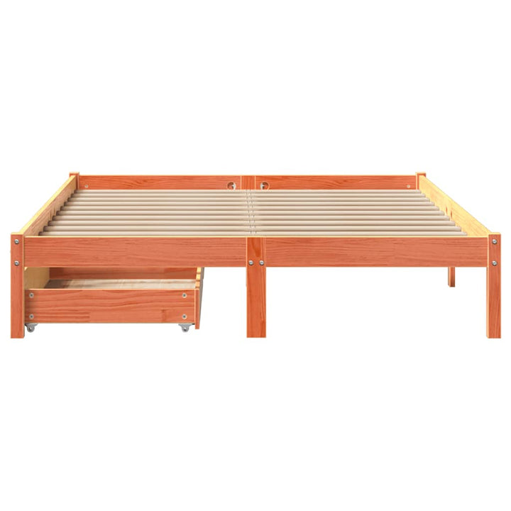 sengeramme uden madras 120x200 cm massivt fyrretræ gyldenbrun