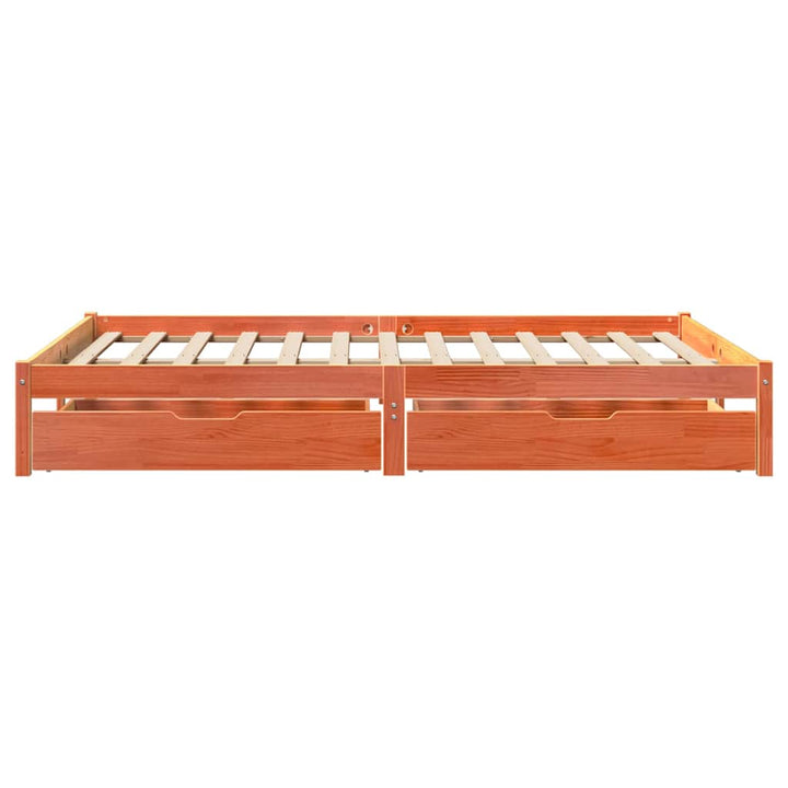 sengeramme uden madras 150x200 cm massivt fyrretræ gyldenbrun