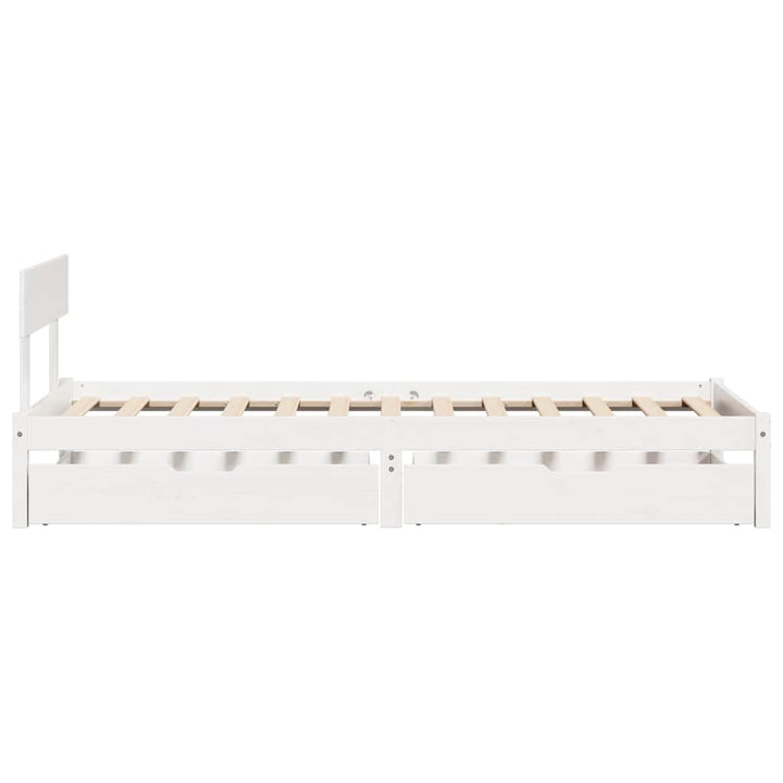 sengeramme uden madras 90x190 cm massivt fyrretræ hvid