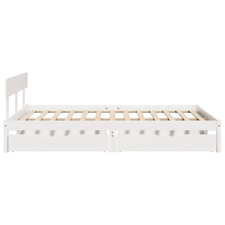sengeramme uden madras 140x190 cm massivt fyrretræ hvid