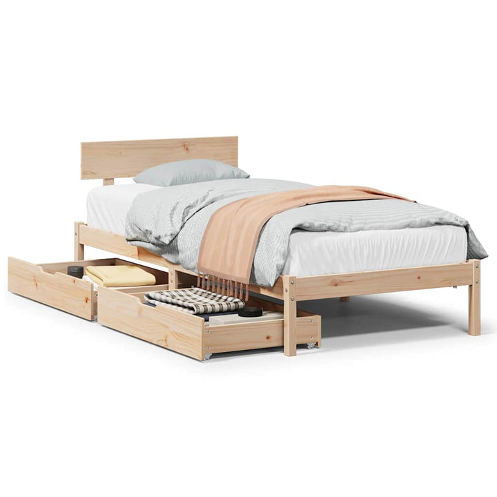 sengeramme uden madras 90x200 cm massivt fyrretræ