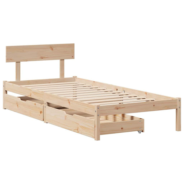 sengeramme uden madras 90x200 cm massivt fyrretræ