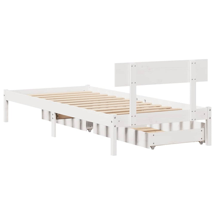 sengeramme uden madras 90x200 cm massivt fyrretræ hvid