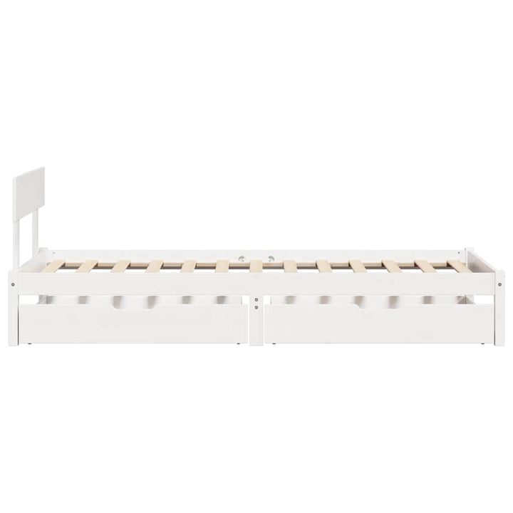 sengeramme uden madras 100x200 cm massivt fyrretræ hvid