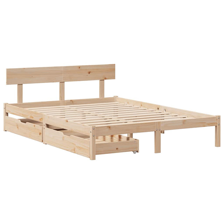 sengeramme uden madras 120x200 cm massivt fyrretræ