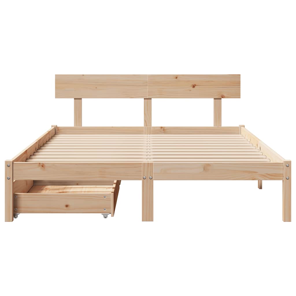 sengeramme uden madras 120x200 cm massivt fyrretræ